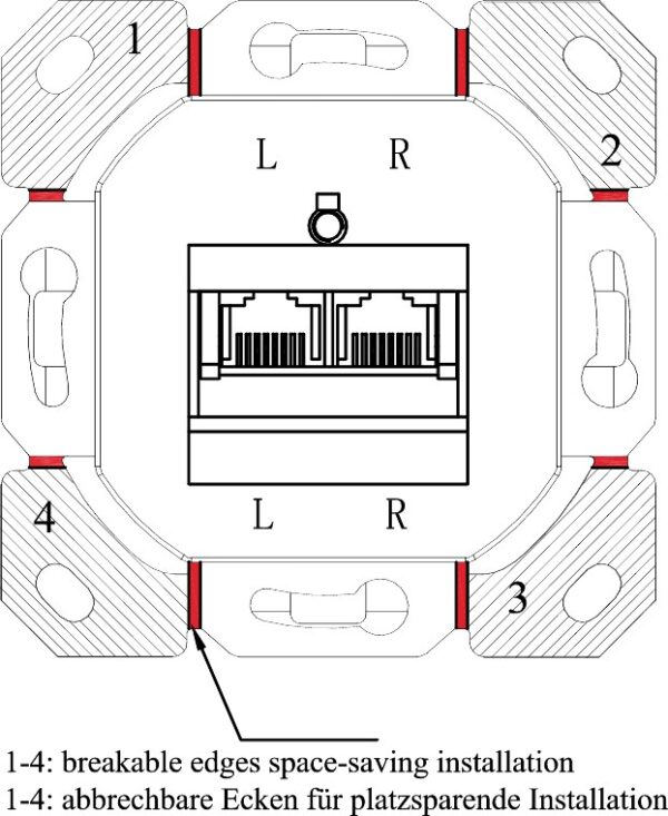Presa a Muro Esterna 2xRJ45 Cat.6A Bianco - immagine 4