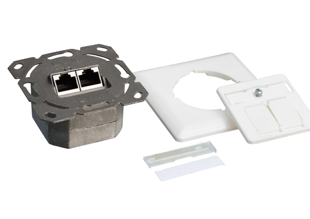 Presa a Muro Esterna 2xRJ45 Cat.6 FTP Bianca da incasso - immagine 7