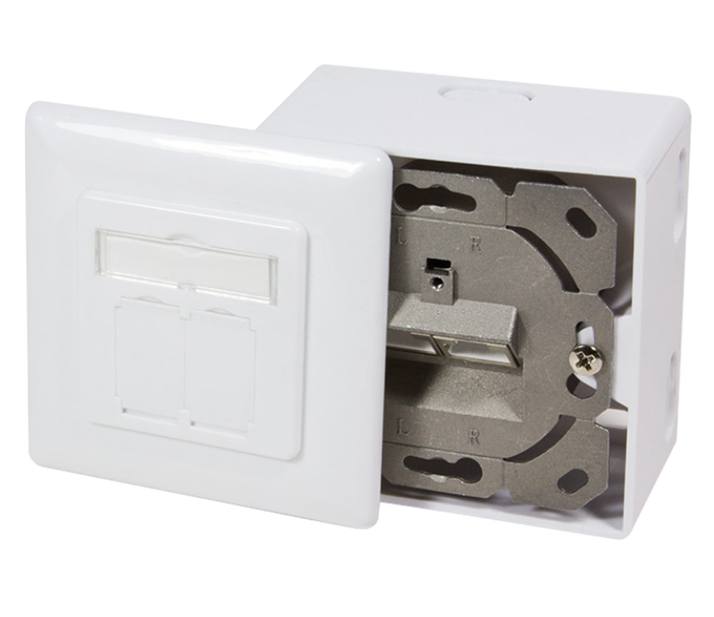 Presa a Muro Esterna 2xRJ45 Cat.6 FTP Bianca da incasso - immagine 5