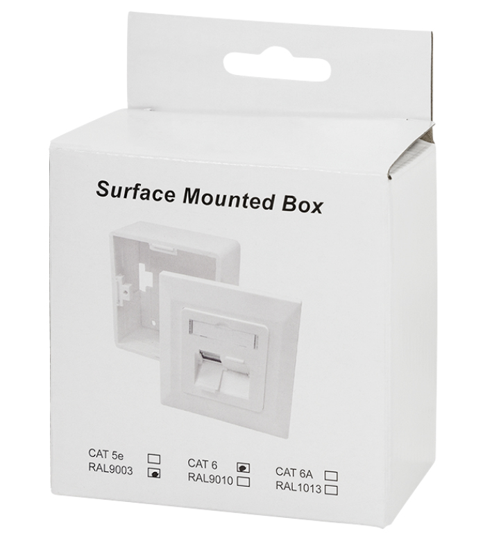 Presa a Muro Esterna 2xRJ45 Cat.6 FTP Bianca da incasso - immagine 2