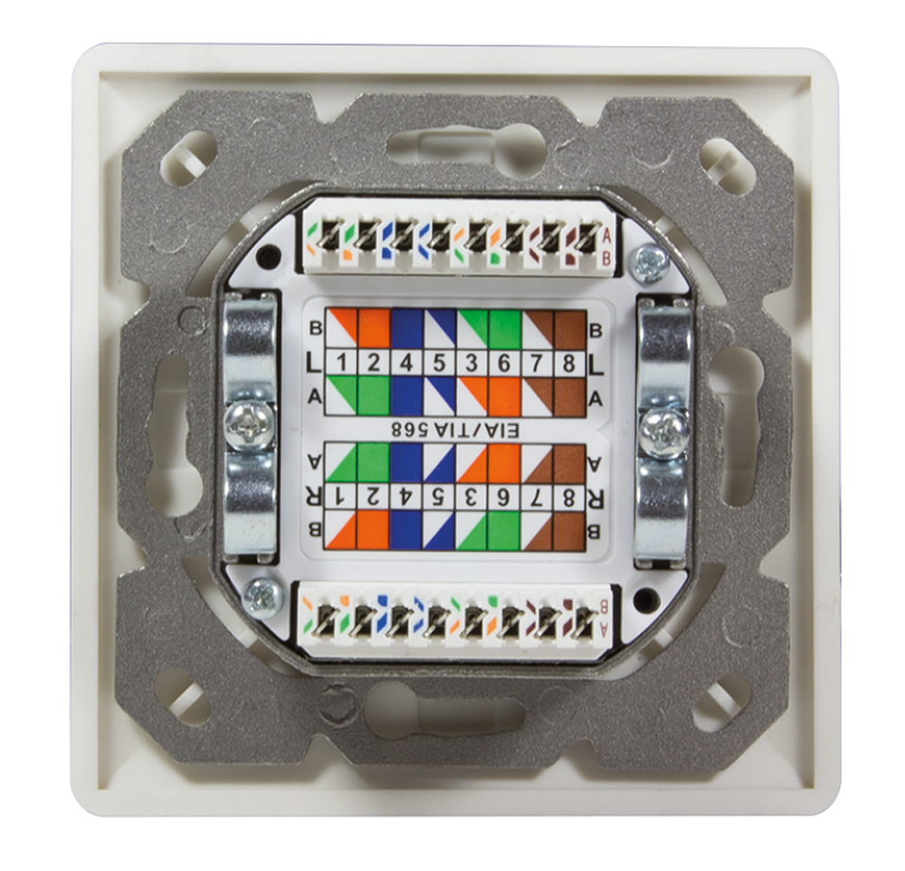 Presa a Muro Esterna 2xRJ45 Cat.6 FTP Bianca da incasso - immagine 8