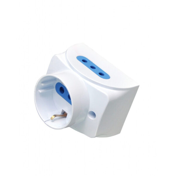 Presa da muro con 2 prese Italiane 2P+T e 1 Schuko 16A - immagine 4