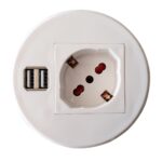 Presa da Scrivania ad Incasso con 2 Prese USB