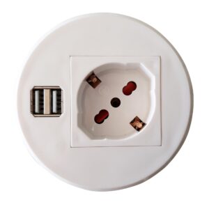 Presa da Scrivania ad Incasso con 2 Prese USB