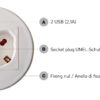 Presa da Scrivania ad Incasso con 2 Prese USB - immagine 7
