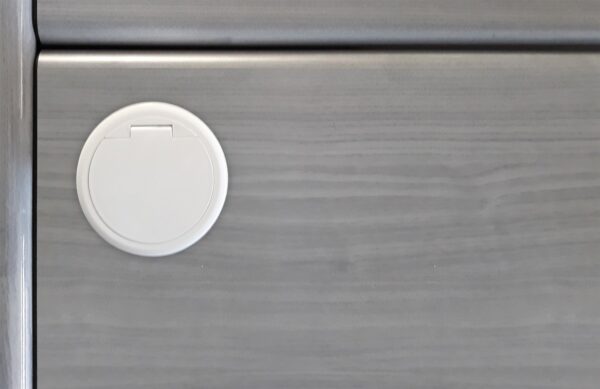 Presa da Scrivania ad Incasso con 2 prese USB e RJ45 con Coperchio - immagine 5