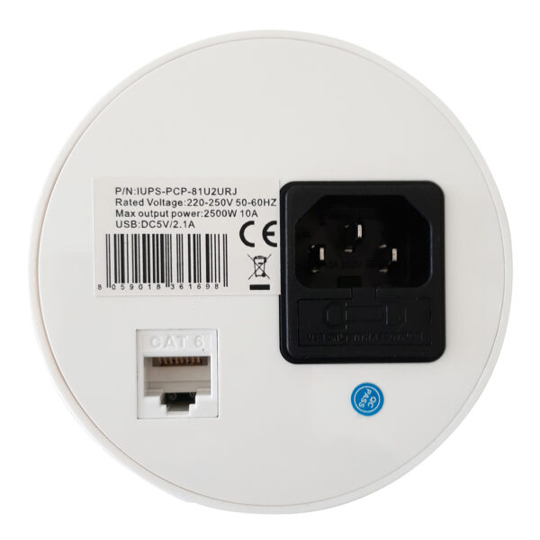 Presa da Scrivania ad Incasso con 2 prese USB e RJ45 con Coperchio - immagine 2