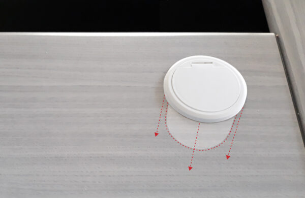 Presa da Scrivania ad Incasso con 2 prese USB e RJ45 con Coperchio - immagine 10
