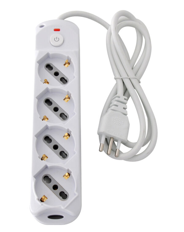Presa Multipla a 4 Posti Italiana Bipasso/Schuko Spina 10A - immagine 4