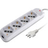Presa Multipla a 4 Posti Italiana Bipasso/Schuko Spina 10A