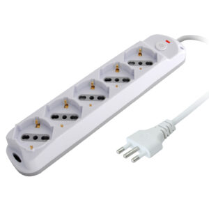 Presa Multipla a 5 Posti Italiana Bipasso/Schuko Spina 16A
