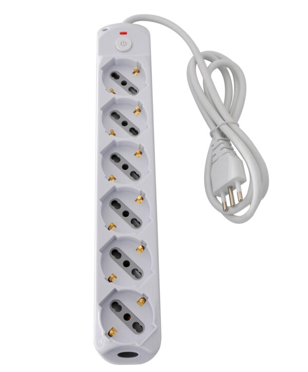 Presa Multipla a 6 Posti Italiana Bipasso/Schuko Spina 10A - immagine 3