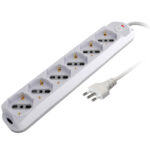 Presa Multipla a 6 Posti Italiana Bipasso/Schuko Spina 10A