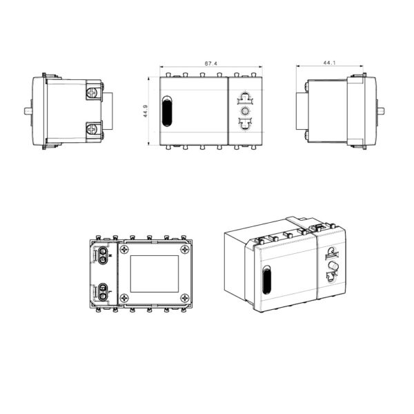 Domus S44 Presa Rasoi Euroamericana 230V 20VA Bianco Lucido - immagine 2