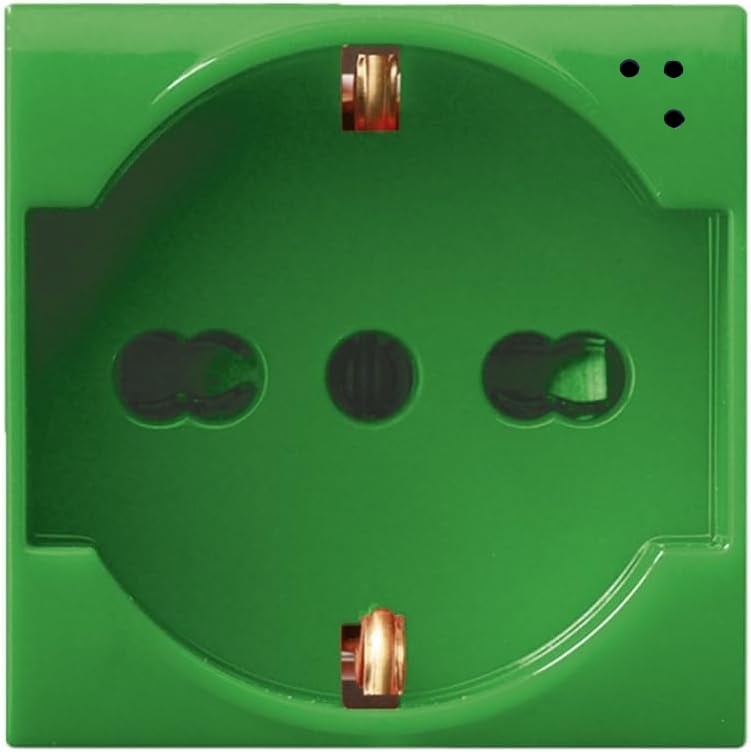 Presa Schuko Bipasso 2P+T 16A 250V S44 Verde Lucido, 442090/15TSV