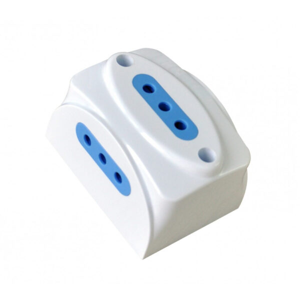 Presa tripla 10A 2P+T da muro bianco - immagine 3