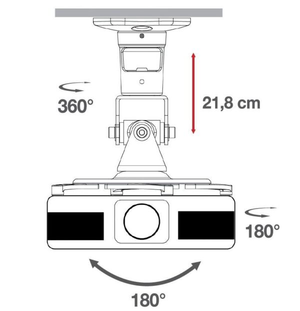 Staffa Universale a Soffitto per Proiettore, Bianco - immagine 4