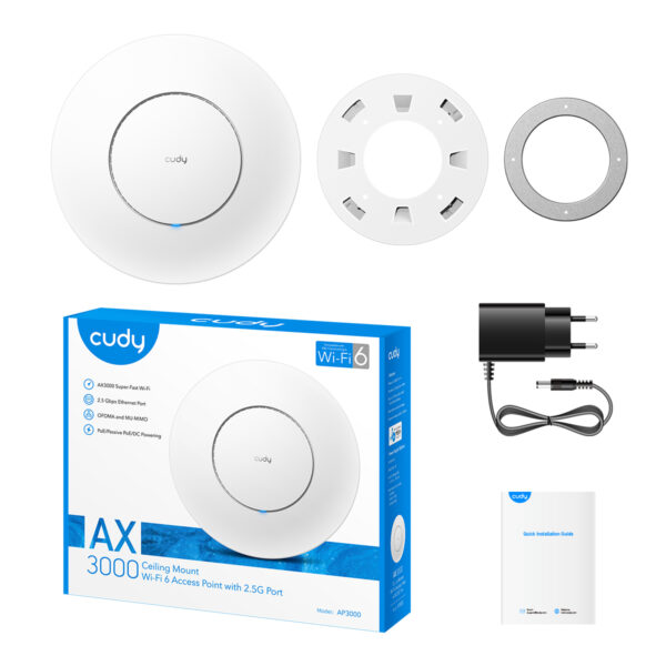 Punto di Accesso Wireless Gigabit PoE WiFi 6 AX3000 Porta 2.5G Montaggio a Soffitto, AP3000_P - immagine 7