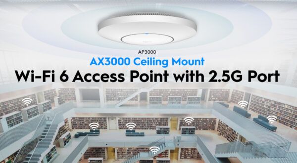 Punto di Accesso Wireless Gigabit PoE WiFi 6 AX3000 Porta 2.5G Montaggio a Soffitto, AP3000_P - immagine 4