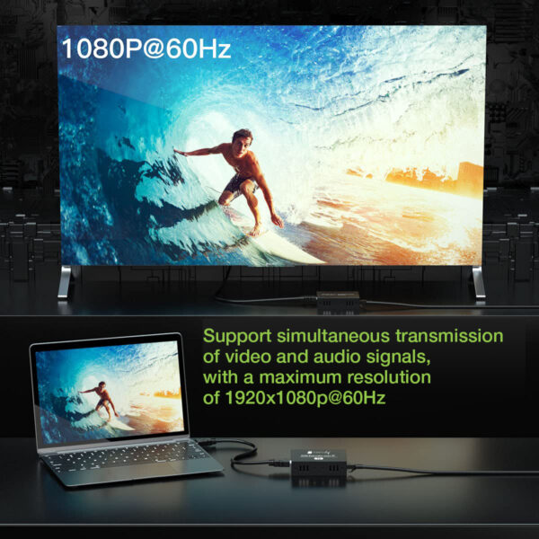 Ricevitore HDMI KVM Extender su Cavo di Rete 1080p@60Hz 150m - immagine 6