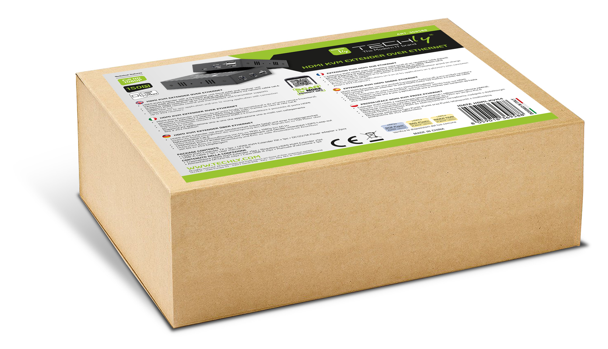 Ricevitore HDMI KVM Extender Over Ethernet 1080p@60Hz 150m - immagine 2