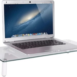 Ripiano Universale in Vetro Trasparente per Monitor Laptop Notebook