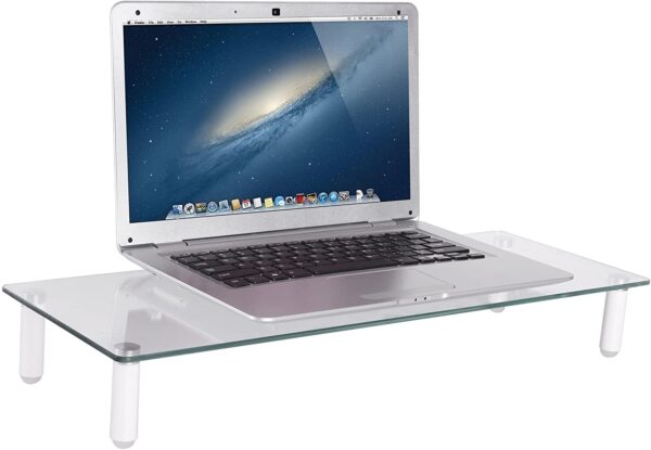 Ripiano Universale in Vetro Trasparente per Monitor Laptop Notebook