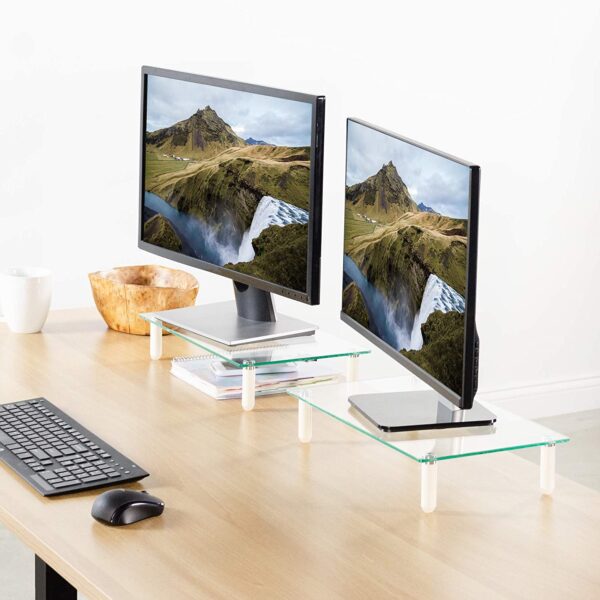 Ripiano Universale in Vetro Trasparente per Monitor Laptop Notebook - immagine 10
