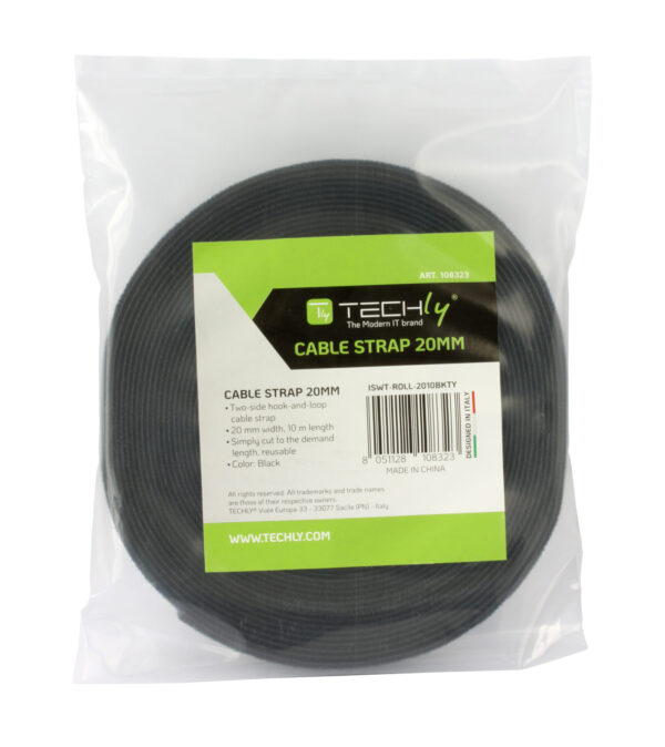 Rotolo di Feltro Adesivo Gestione cavi Lunghezza 10m Larghezza 20mm Nero - immagine 2