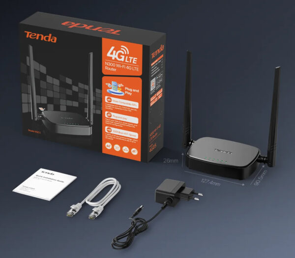 Router Wireless Wi-Fi Fast Ethernet 2.4GHz N300 4G LTE, 4G05 - immagine 2