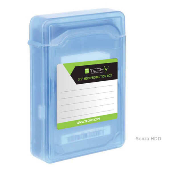 Scatola di Protezione per 1 HDD 3,5'' Azzurro Trasparente - immagine 3