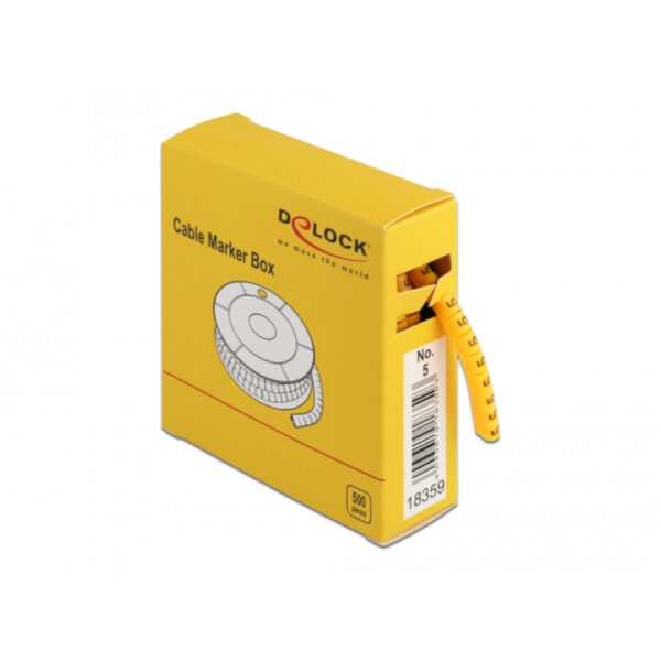 Scatola Segnacavo Giallo 500 Pezzi Numero 5 - immagine 2