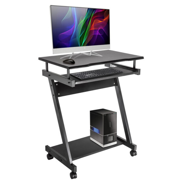 Scrivania Compatta per Computer con Ripiano Estraibile per Tastiera - immagine 7