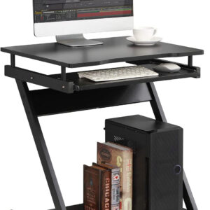 Scrivania Compatta per Computer con Ripiano Estraibile per Tastiera