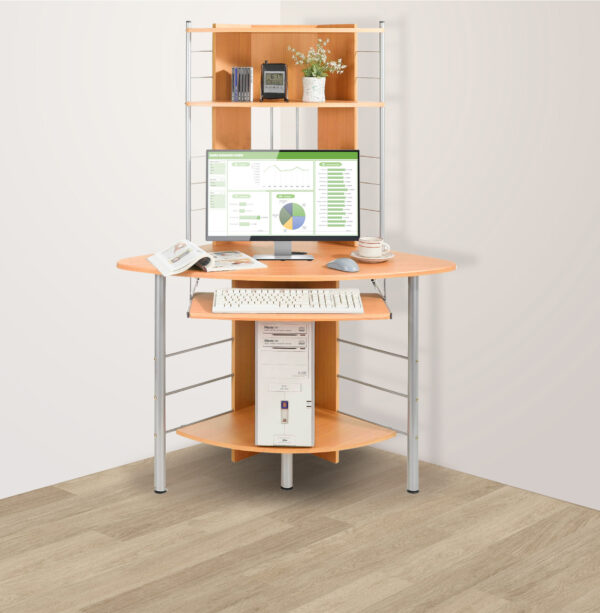 Scrivania per Computer Angolare, Faggio - immagine 4