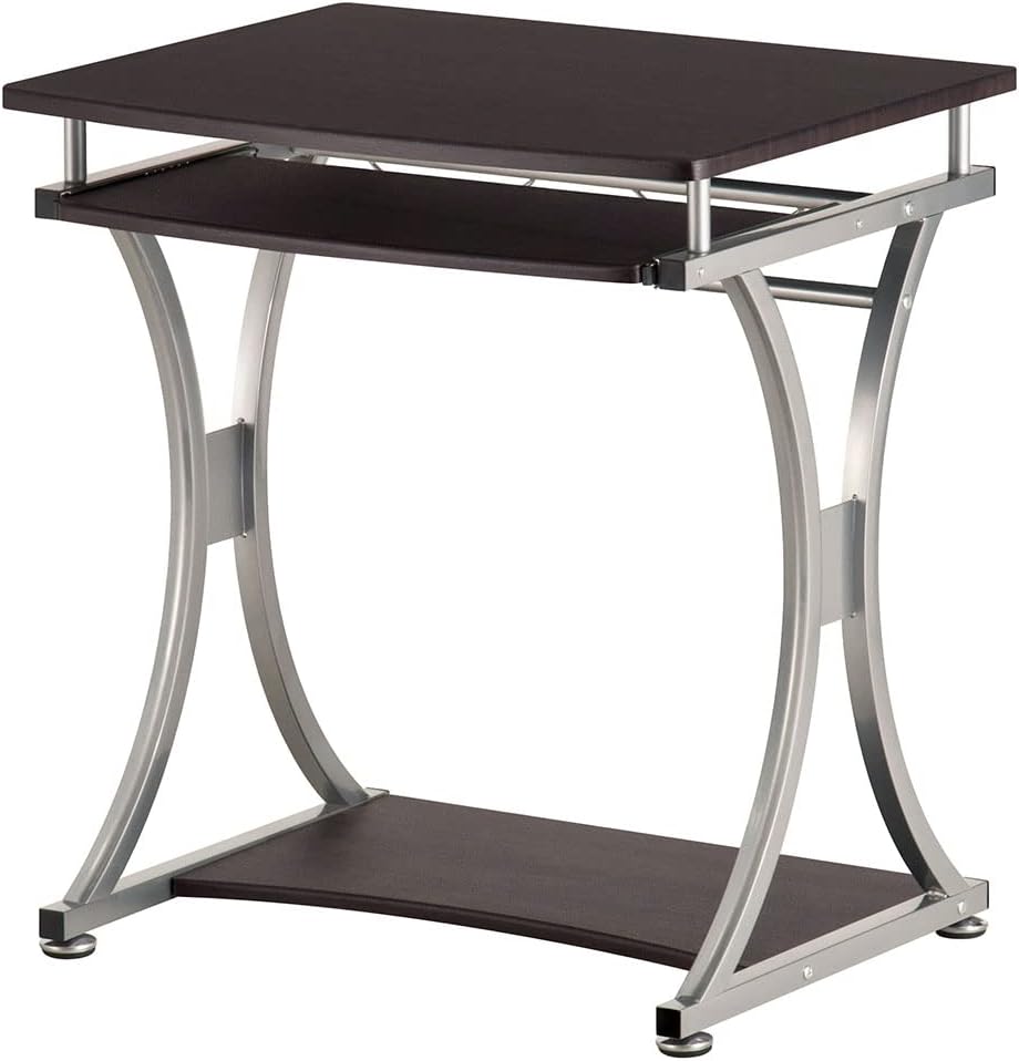 Scrivania per PC Compatta con Cassetto Estraibile, Nero Grafite - immagine 7