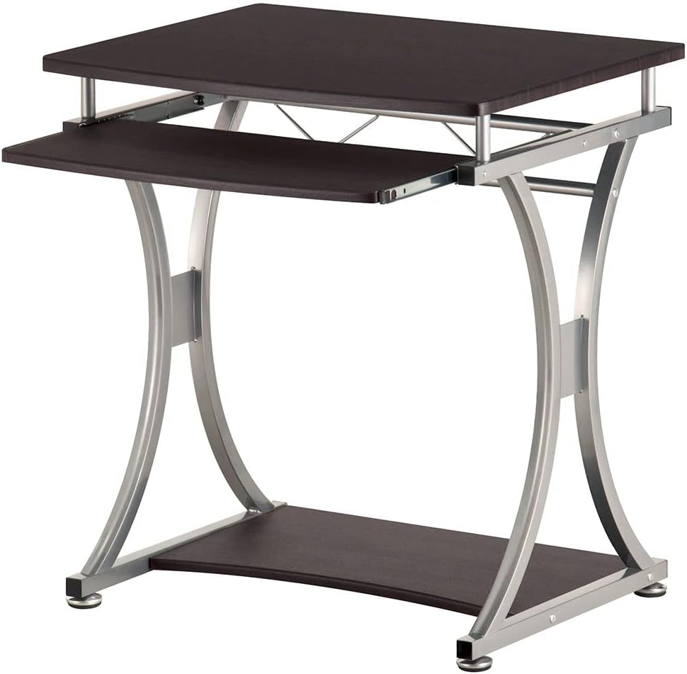 Scrivania per PC Compatta con Cassetto Estraibile, Nero Grafite - immagine 8