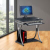 Scrivania per PC Compatta con Cassetto Estraibile, Nero Grafite - immagine 5