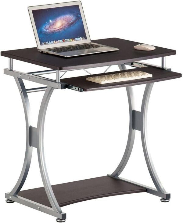 Scrivania per PC Compatta con Cassetto Estraibile, Nero Grafite