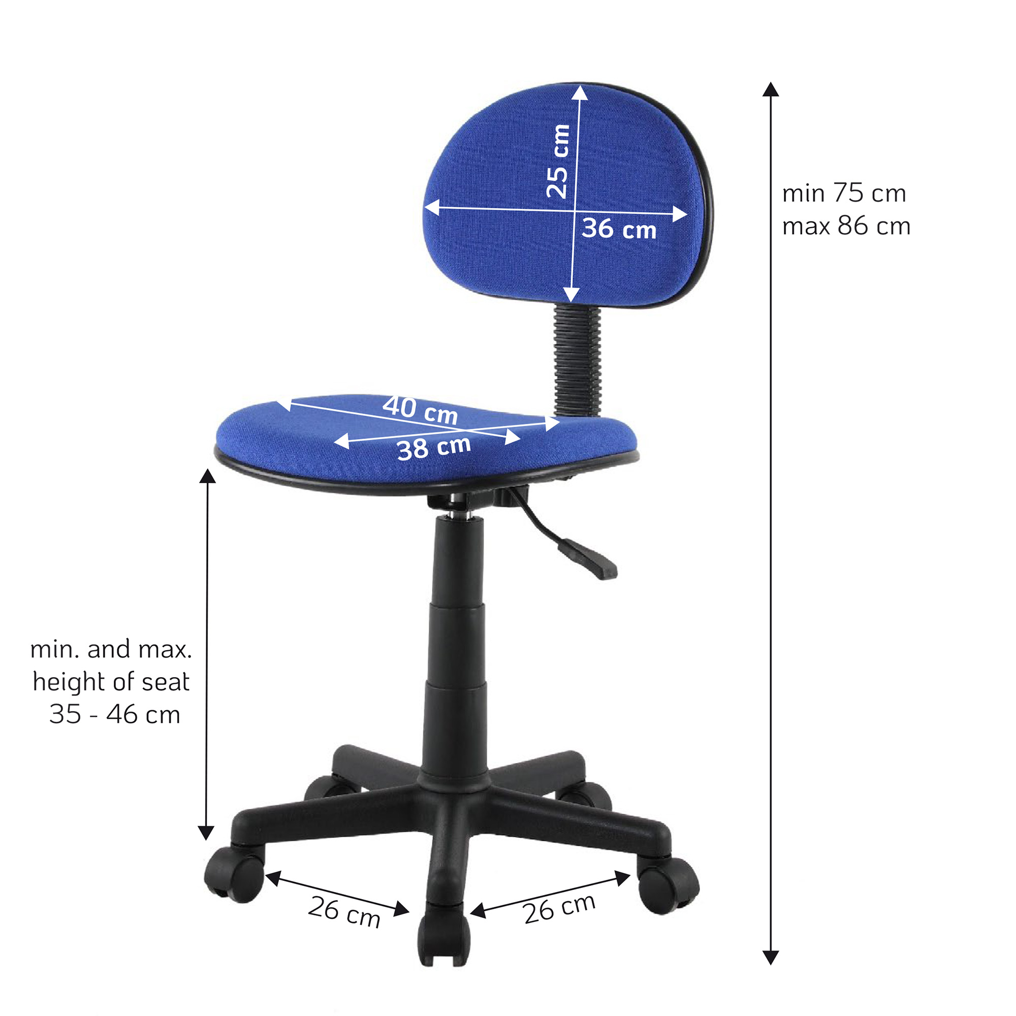 Sedia per Ufficio Colore Blu - immagine 3