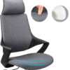 Sedia per Ufficio con Schienale Alto Design Moderno Grigio - immagine 4