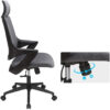 Sedia per Ufficio con Schienale Alto Design Moderno Grigio - immagine 5
