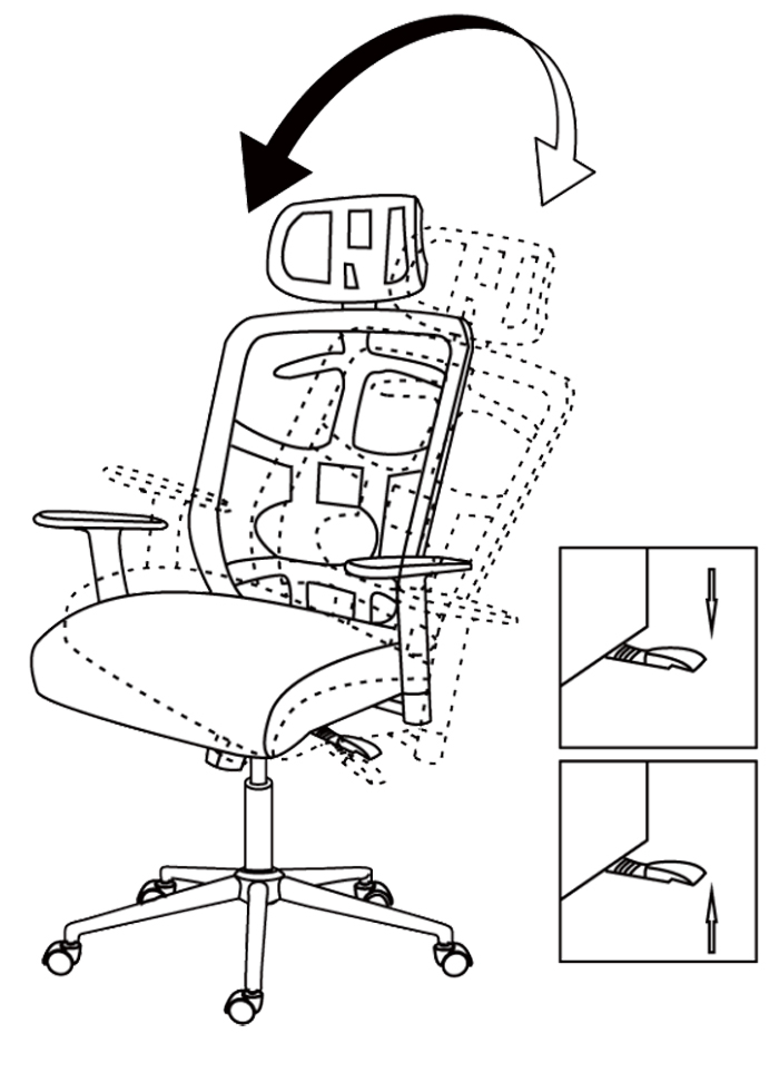 Sedia per Ufficio con Schienale Alto, Poggiatesta e Base Cromata Nero - immagine 4