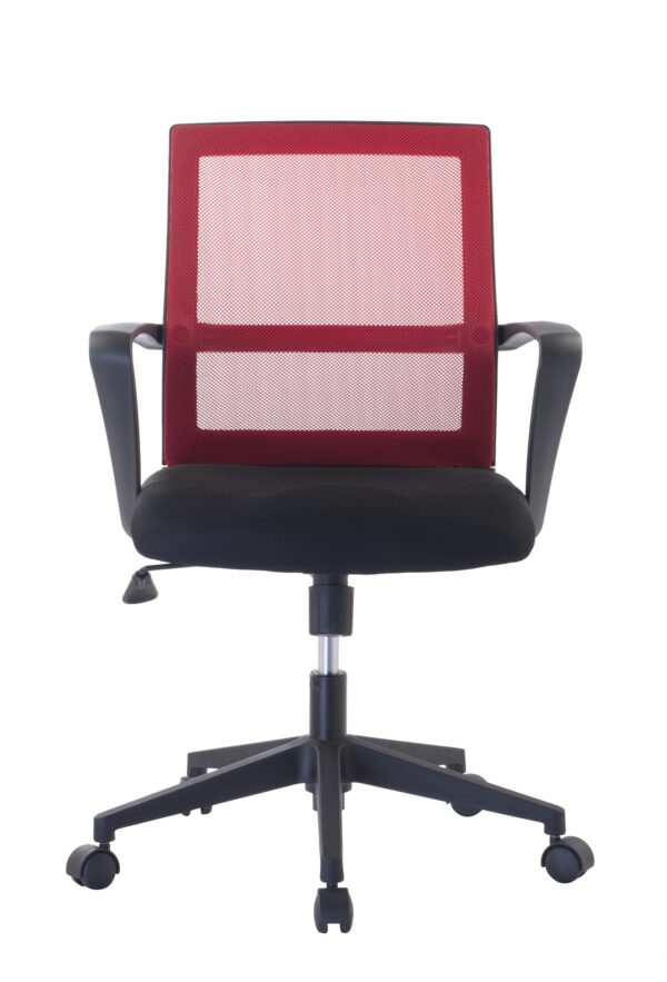Sedia per Ufficio con Schienale Medio Nero/Bordeaux - immagine 2