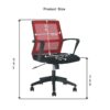 Sedia per Ufficio con Schienale Medio Nero/Bordeaux - immagine 3