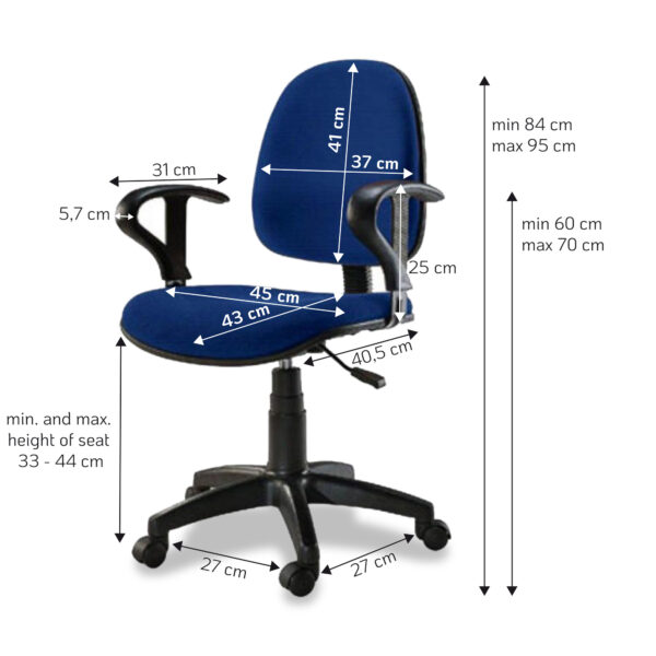 Sedia per Ufficio Easy Colore Blu - immagine 3