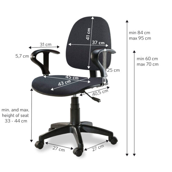 Sedia per Ufficio Easy Colore Grigio - immagine 3