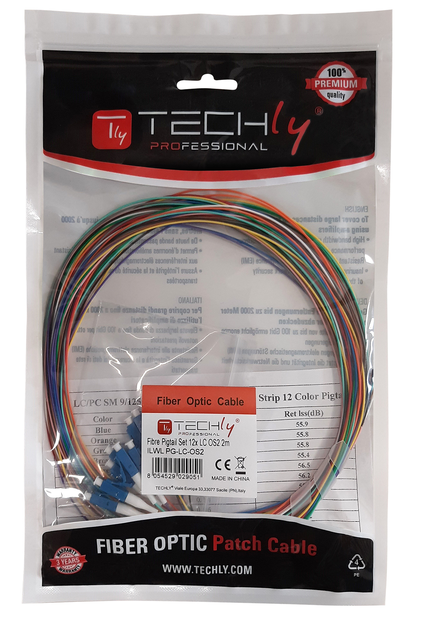 Set 12 Pigtail Fibra Ottica Monomodale OS2 LC 9/125 2 m - immagine 2