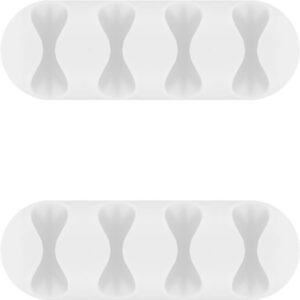 Set 2 Fermacavo da Scrivania a quattro posti Bianco