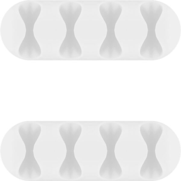 Set 2 Fermacavo da Scrivania a quattro posti Bianco